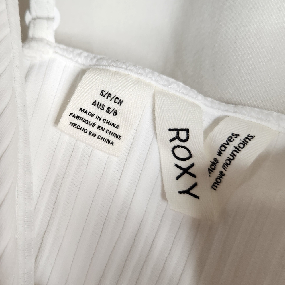 Roxy Brami White Crop Lightweight Summer Tank Top Sz Small - Picture 5 of 5